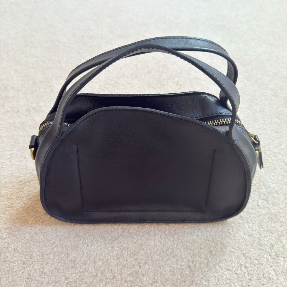Madewell Sydney Black Leather Zip Top Small Crossbody Bag Convertible - Picture 5 of 13